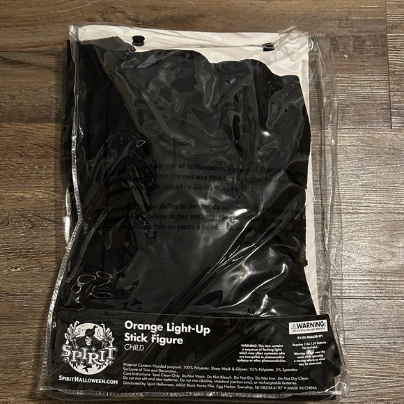 Spirit Black and Orange Light-Up Stick Figure Costume for Kids - Picture 2 of 9